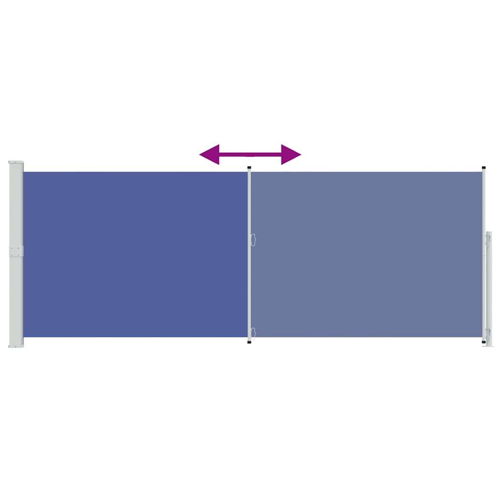 Uvlačiva bočna tenda za terasu 180 x 500 cm plava
