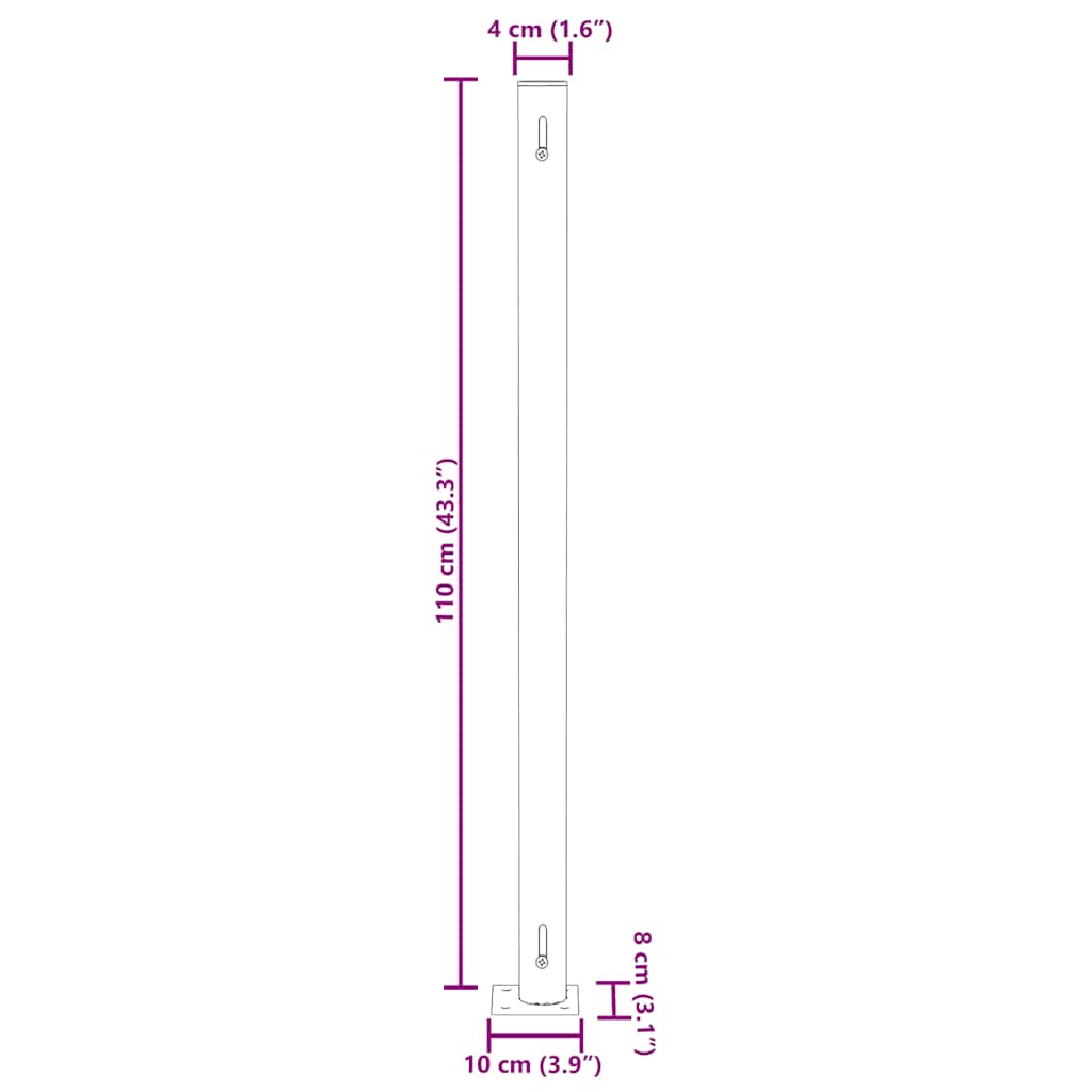 Uvlačiva bočna tenda za terasu 180 x 500 cm crvena