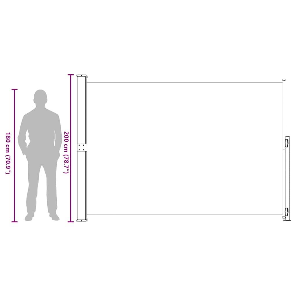Uvlačiva bočna tenda za terasu 200 x 300 cm crna