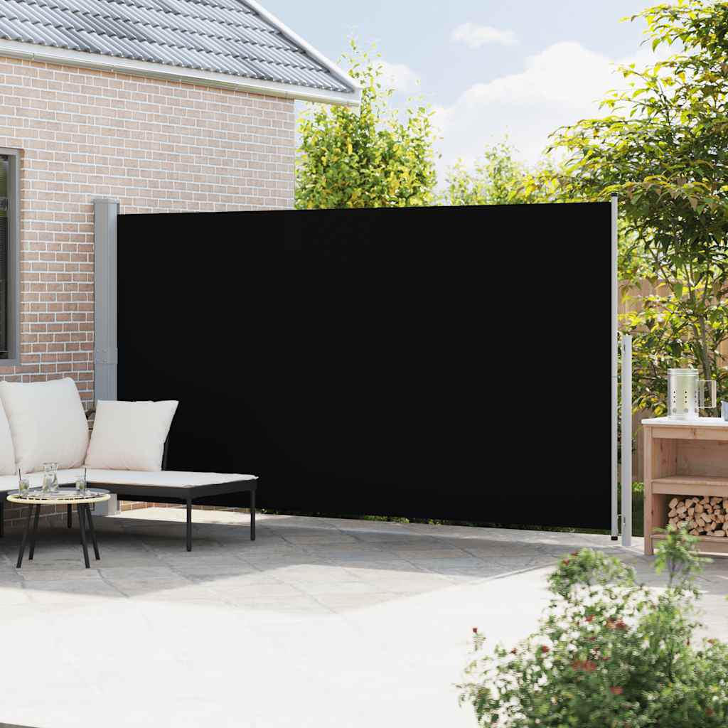 Uvlačiva bočna tenda za terasu 200 x 500 cm crna