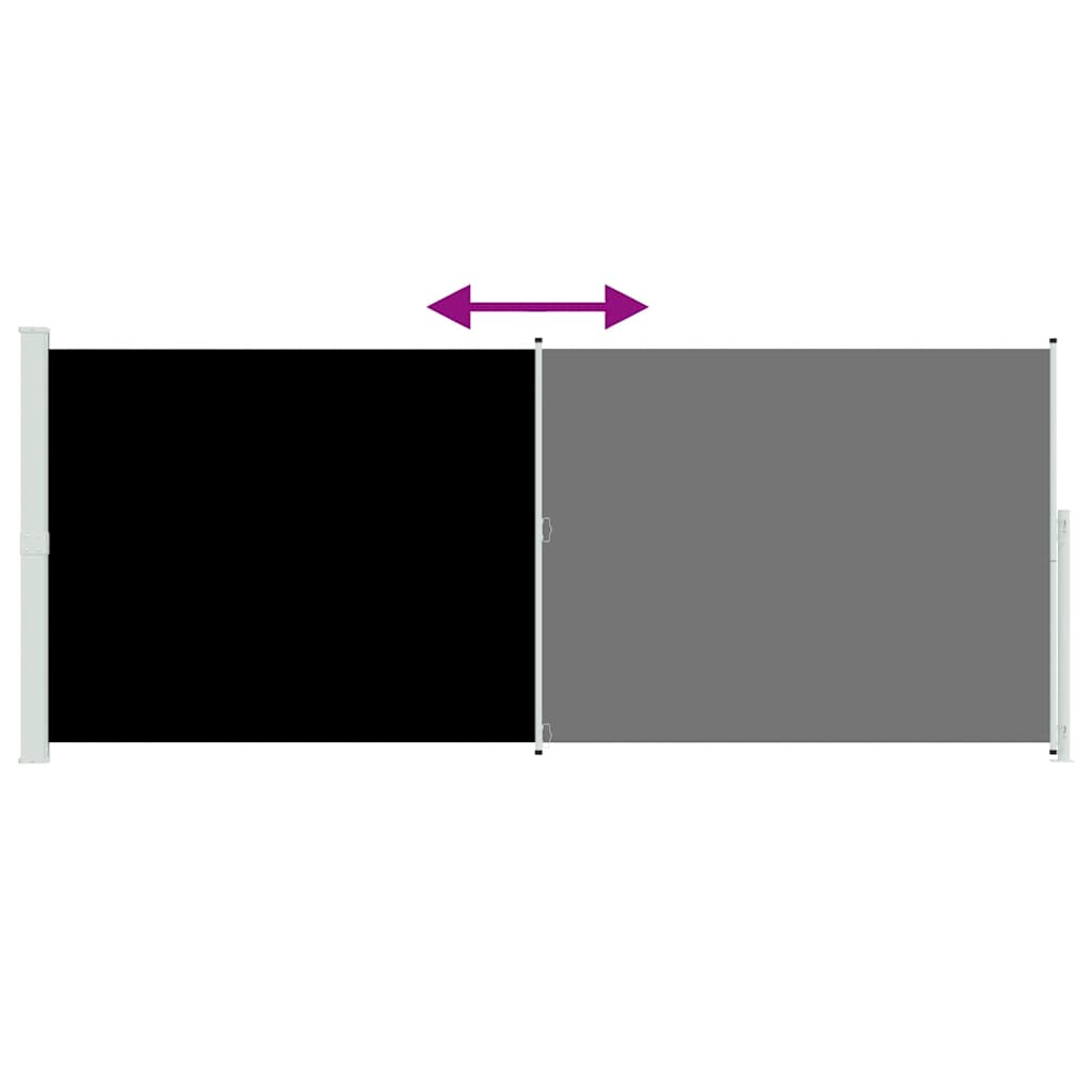 Uvlačiva bočna tenda za terasu 200 x 500 cm crna
