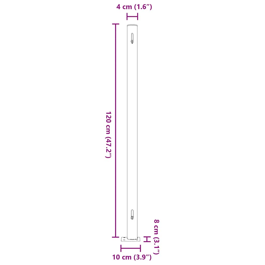 Uvlačiva bočna tenda za terasu 200 x 500 cm crna
