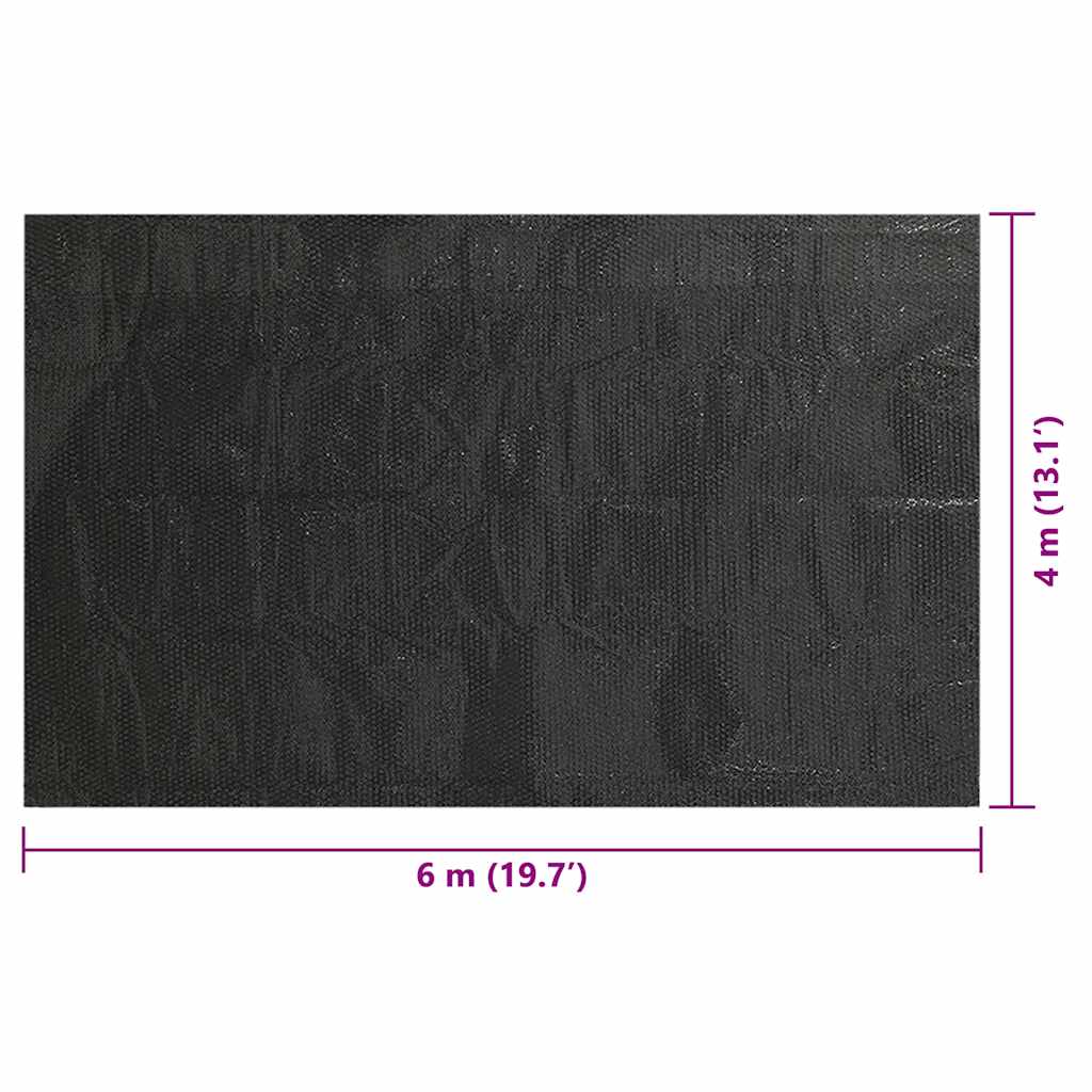 Pravokutni pokrivač za bazen 600 x 400 cm PE crni