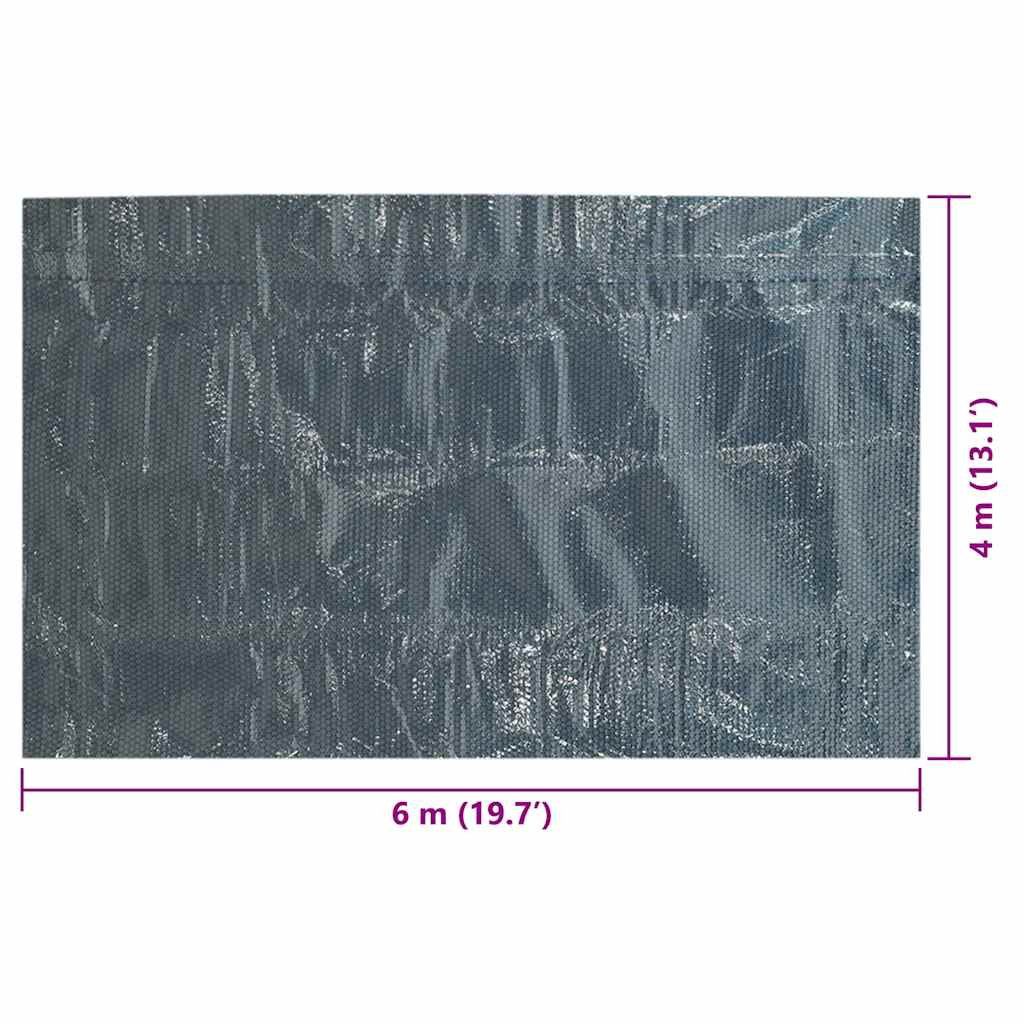 Plutajući PE solarni pokrov za bazen 600 x 400 cm crno-plavi