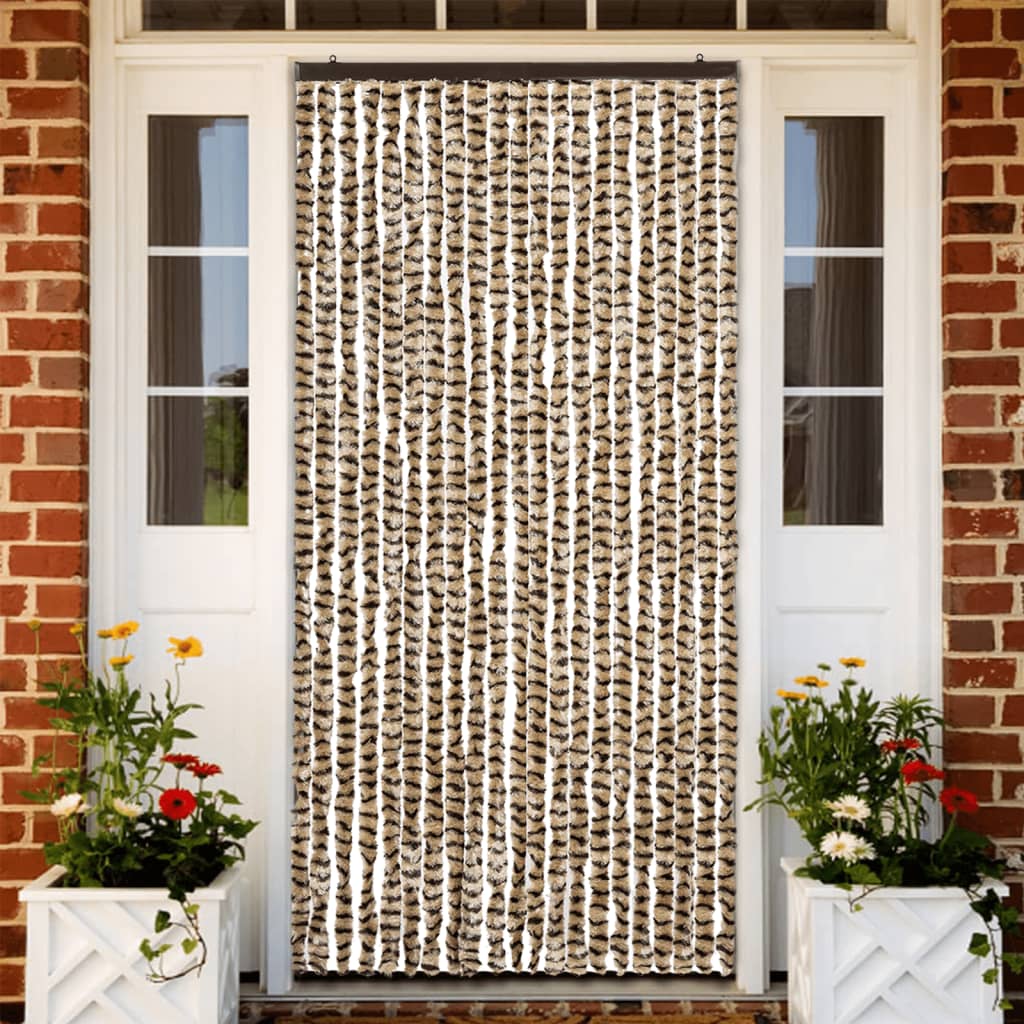 Zastor protiv insekata bež-smeđi 90 x 220 cm šenil