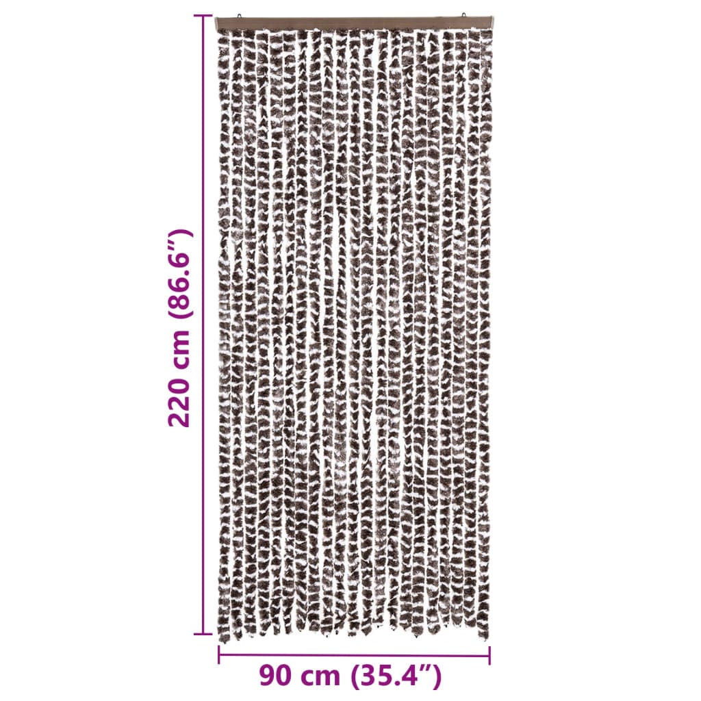 Zastor protiv insekata smeđe-bijeli 90 x 220 cm šenil