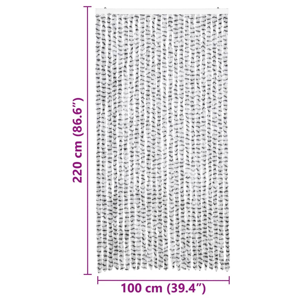 Zastor protiv insekata svjetlosivi/tamnosivi 100 x 220 cm šenil