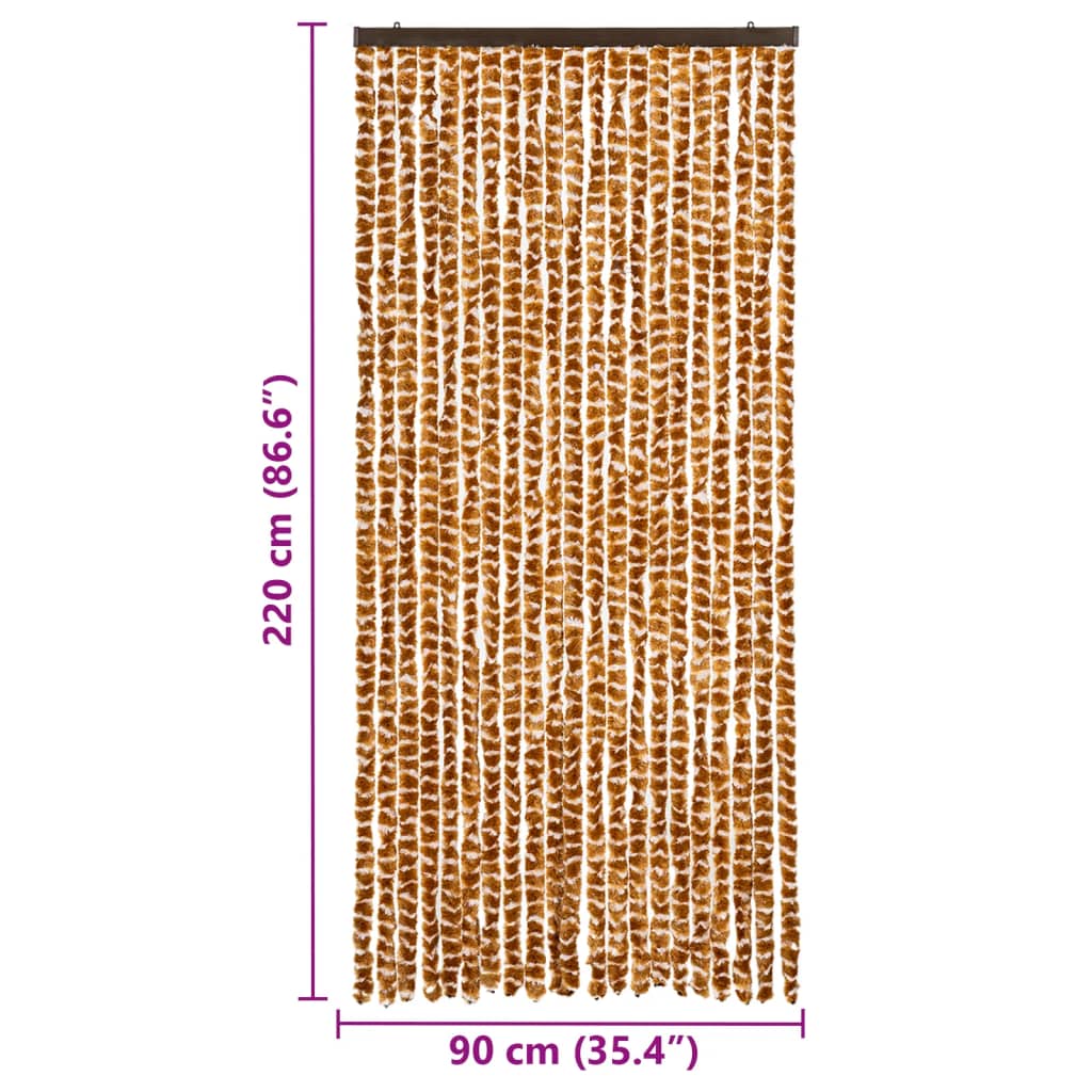 Zastor protiv insekata oker-bijeli 90 x 220 cm šenil