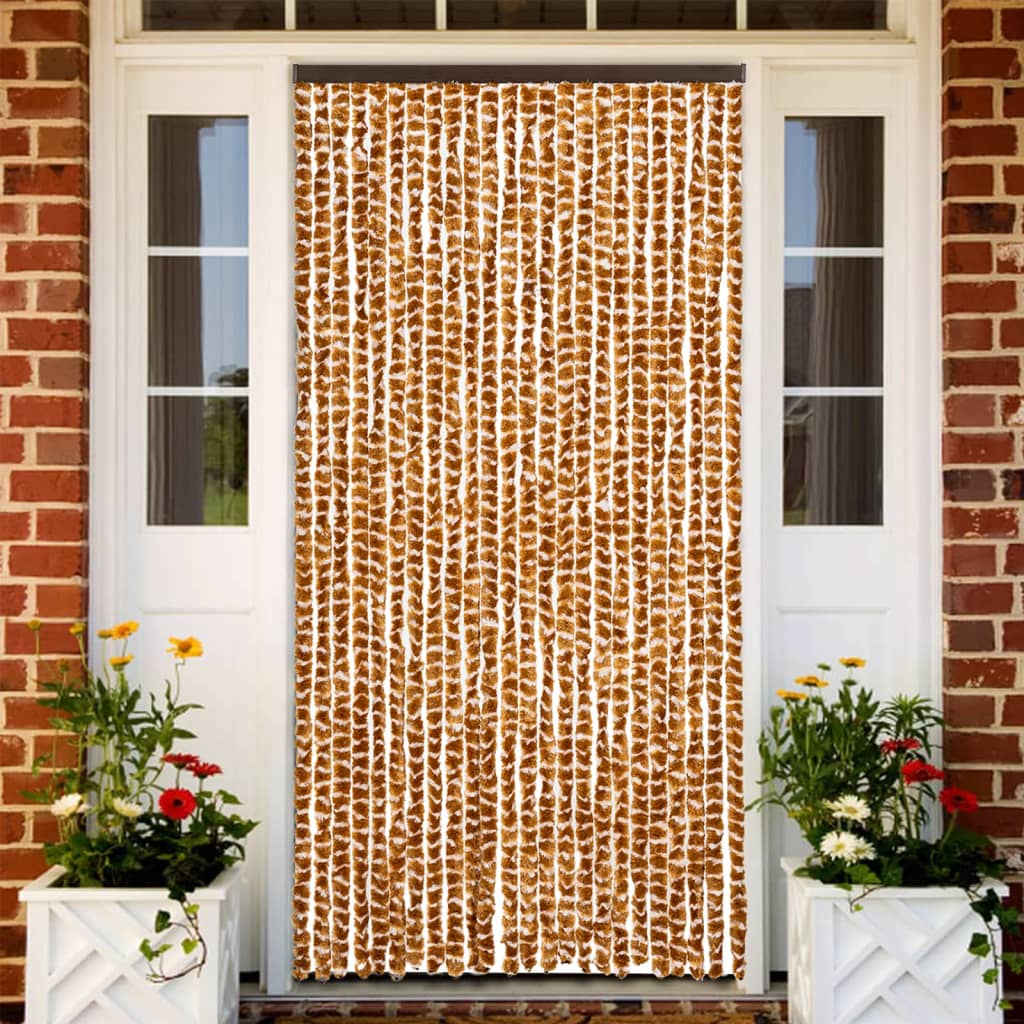 Zastor protiv insekata oker-bijeli 100 x 220 cm šenil
