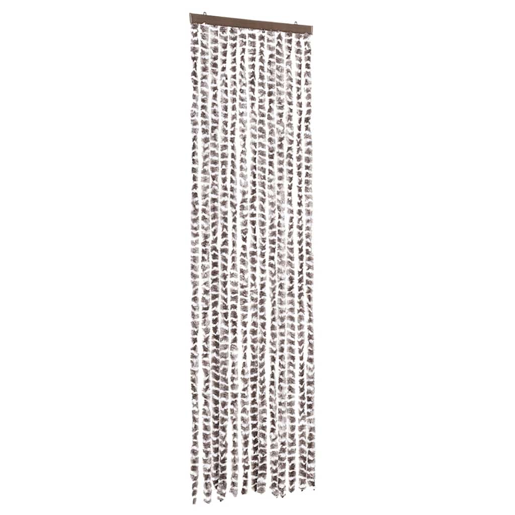 Zastor protiv insekata smeđe-sivi i bijeli 56 x 185 cm šenil