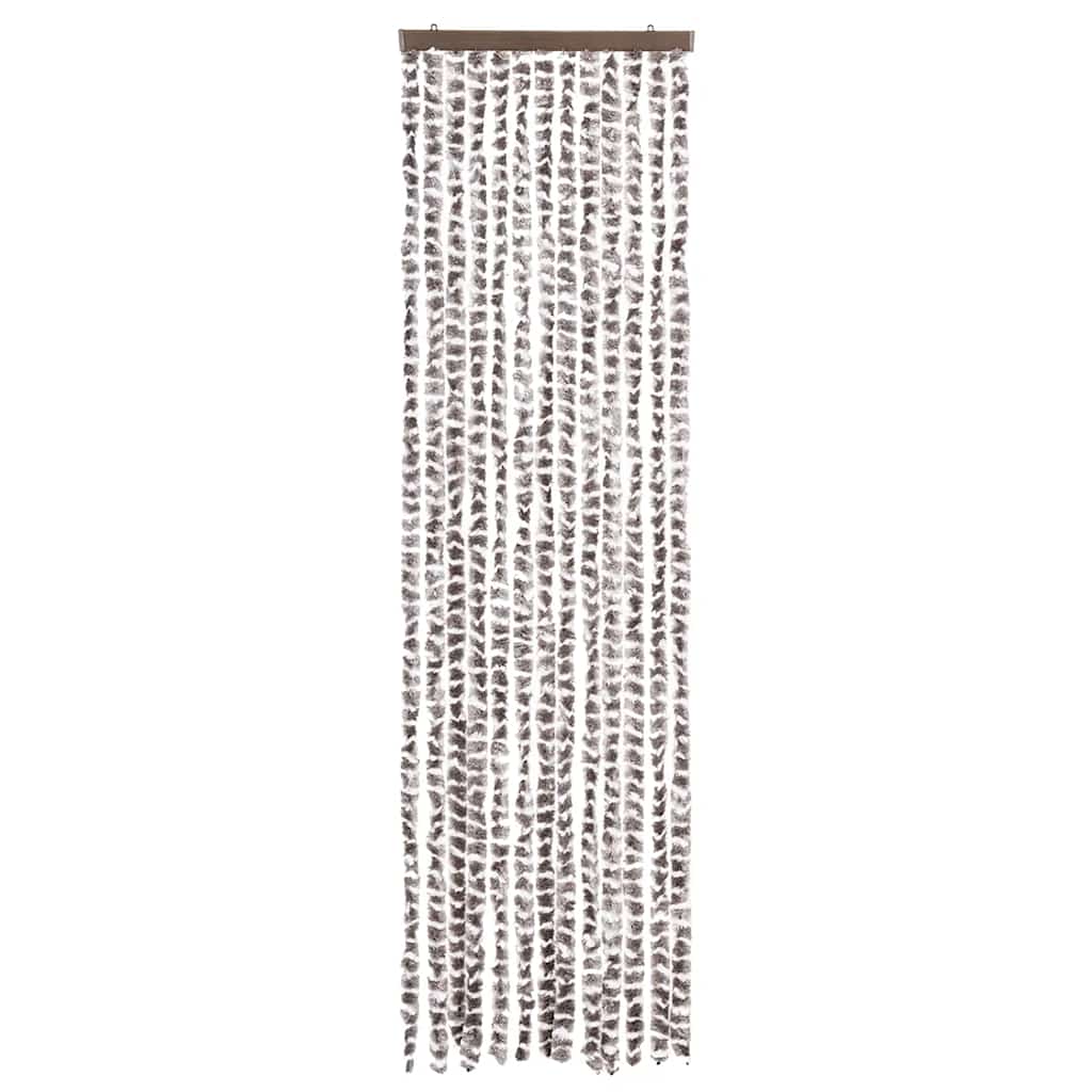 Zastor protiv insekata smeđe-sivi i bijeli 56 x 185 cm šenil