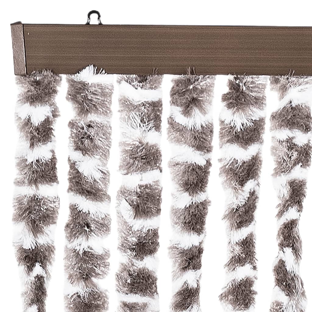 Zastor protiv insekata smeđe-sivi i bijeli 90 x 220 cm šenil