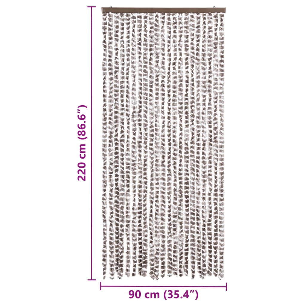 Zastor protiv insekata smeđe-sivi i bijeli 90 x 220 cm šenil