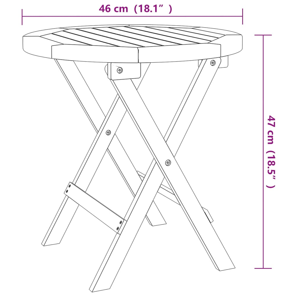 Bistro stol Ø 46 x 47 cm od masivnog bagremovog drva