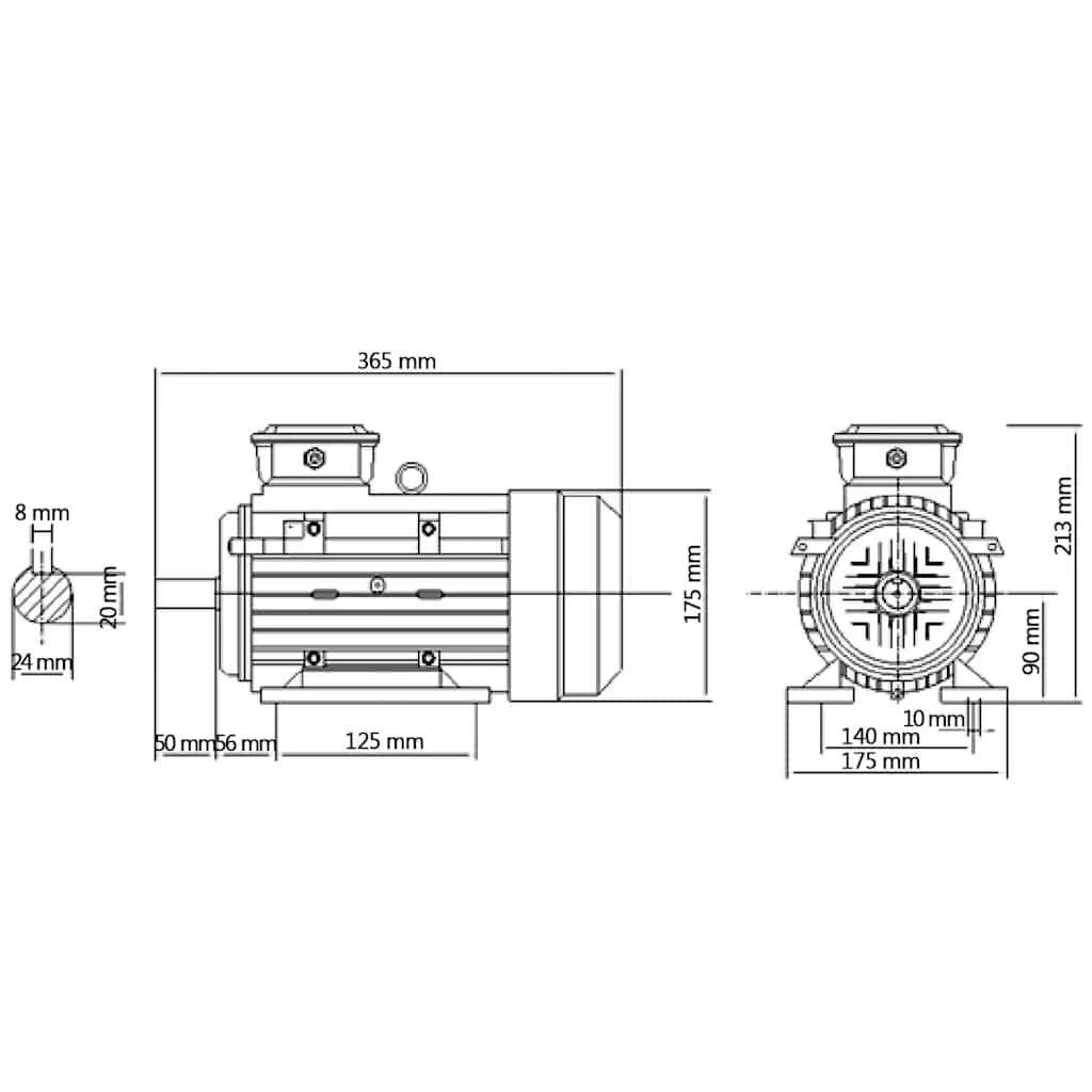 Trofazni električni motor aluminijski 2,2 kW / 3 KS 2840 o/min