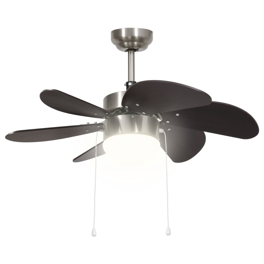 Stropni ventilator sa svjetlom 76 cm tamnosmeđi