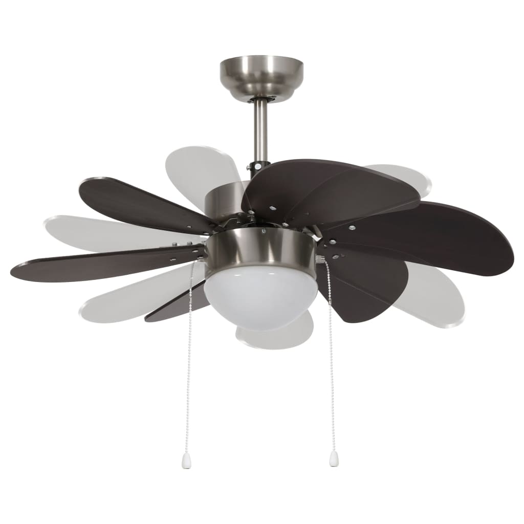 Stropni ventilator sa svjetlom 76 cm tamnosmeđi