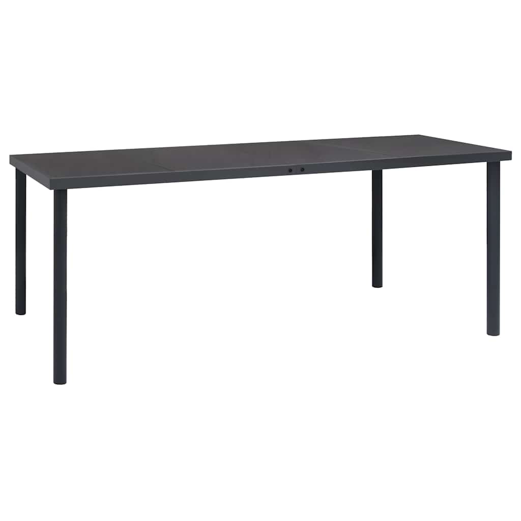 Vrtni blagovaonski stol antracit 190 x 90 x 74 cm čelični