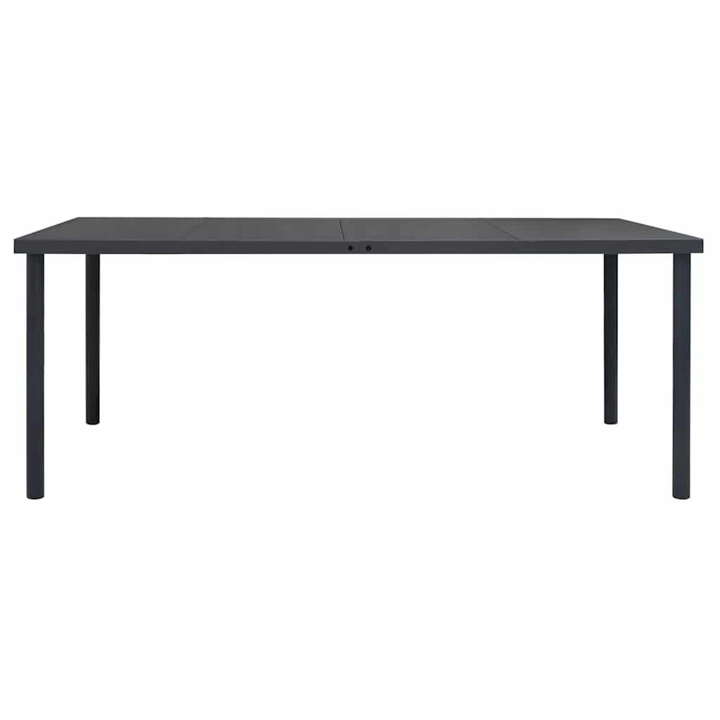 Vrtni blagovaonski stol antracit 190 x 90 x 74 cm čelični