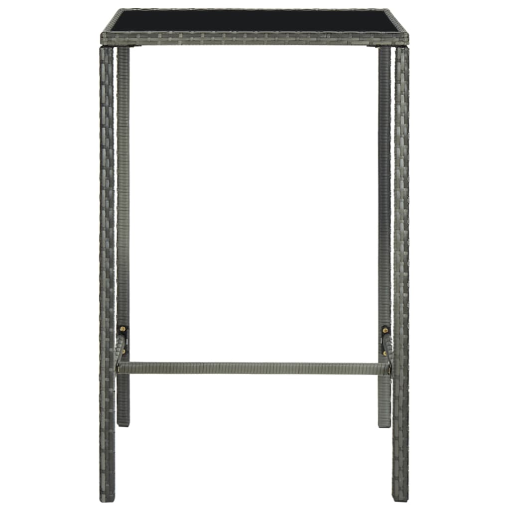 Vrtni barski stol sivi 70 x 70 x 110 cm od poliratana i stakla