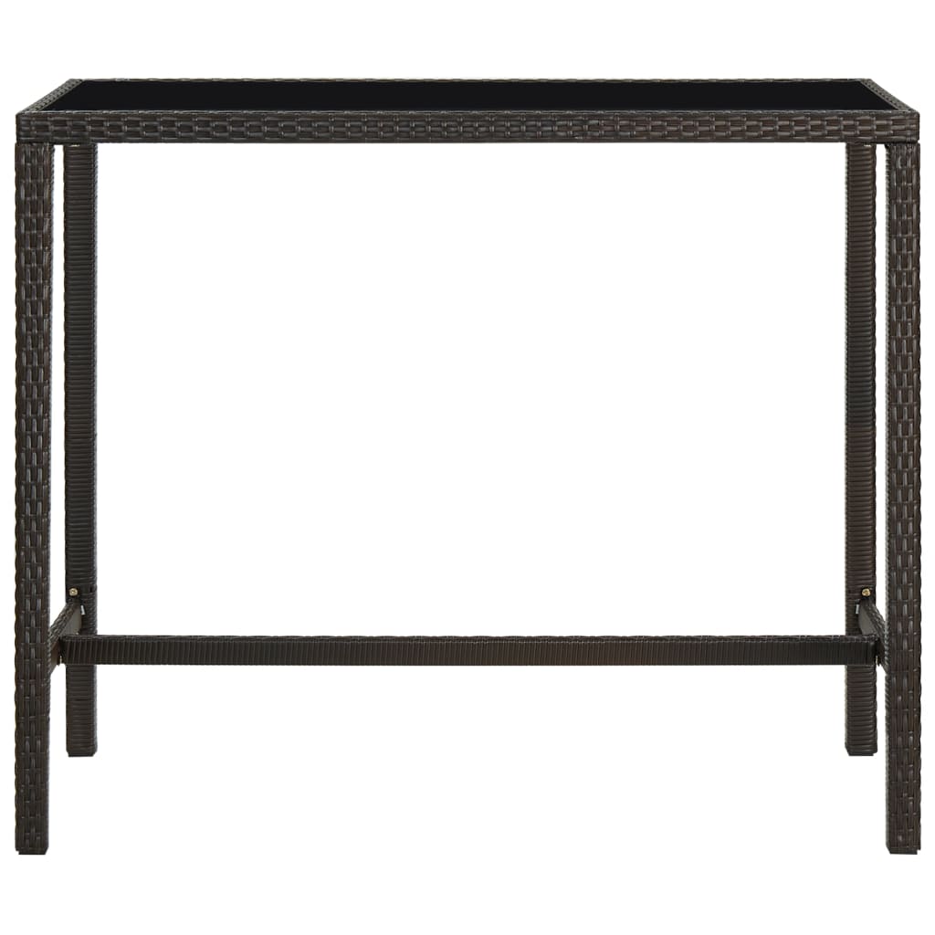 Vrtni barski stol smeđi 130 x 60 x 110 cm od poliratana i stakla