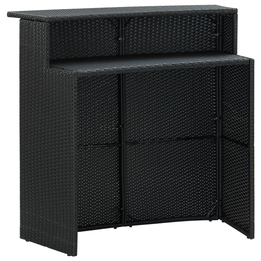 Vrtni barski stol crni 120 x 55 x 110 cm od poliratana