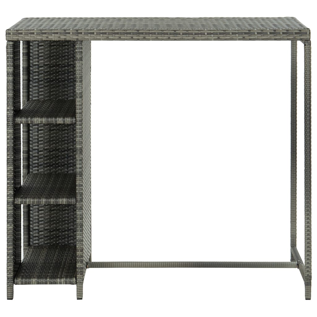 Barski stol sa stalkom za pohranu sivi 120x60x110 cm poliratan