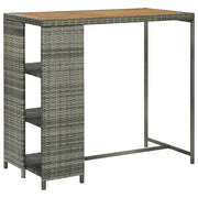 Barski stol sa stalkom za pohranu sivi 120x60x110 cm poliratan