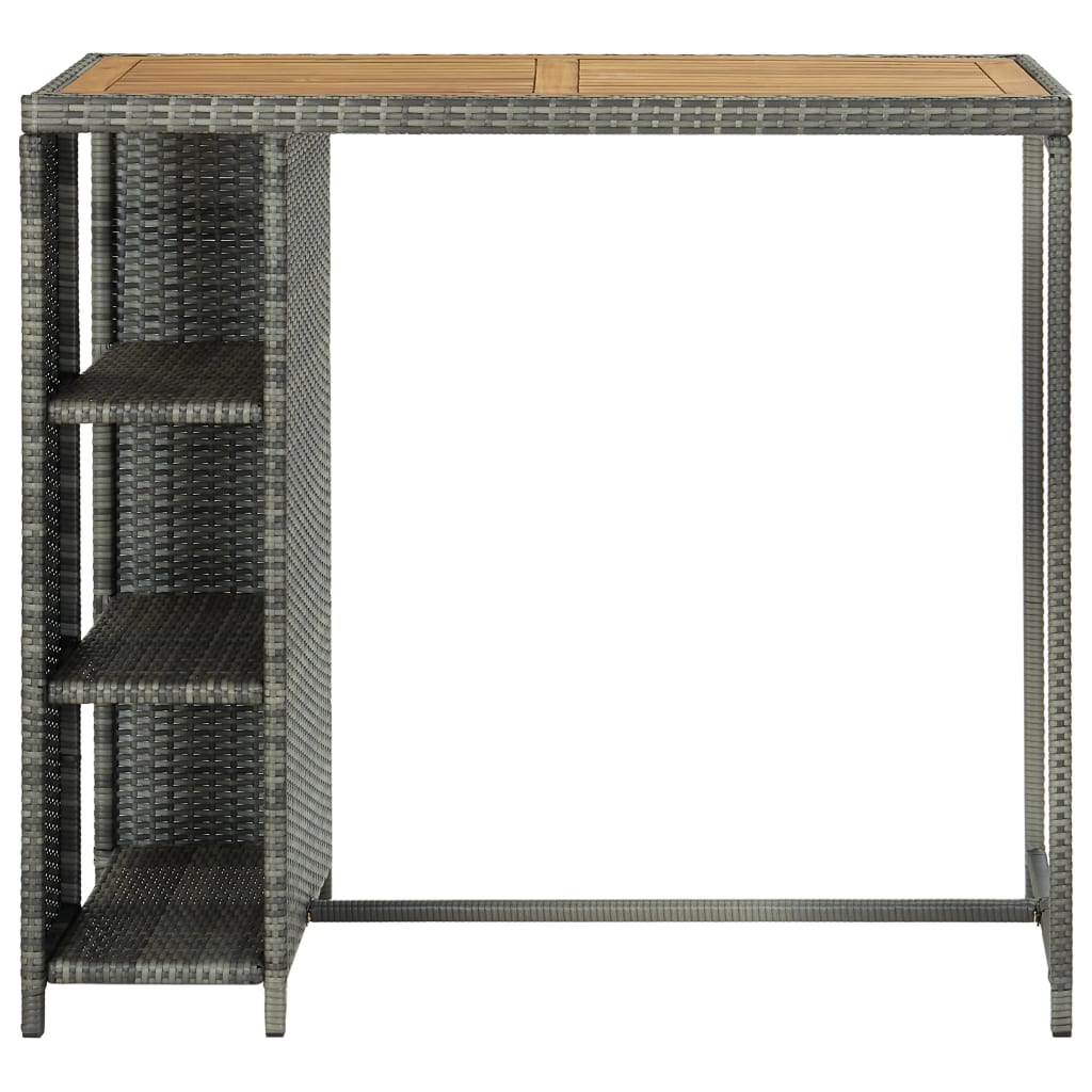 Barski stol sa stalkom za pohranu sivi 120x60x110 cm poliratan