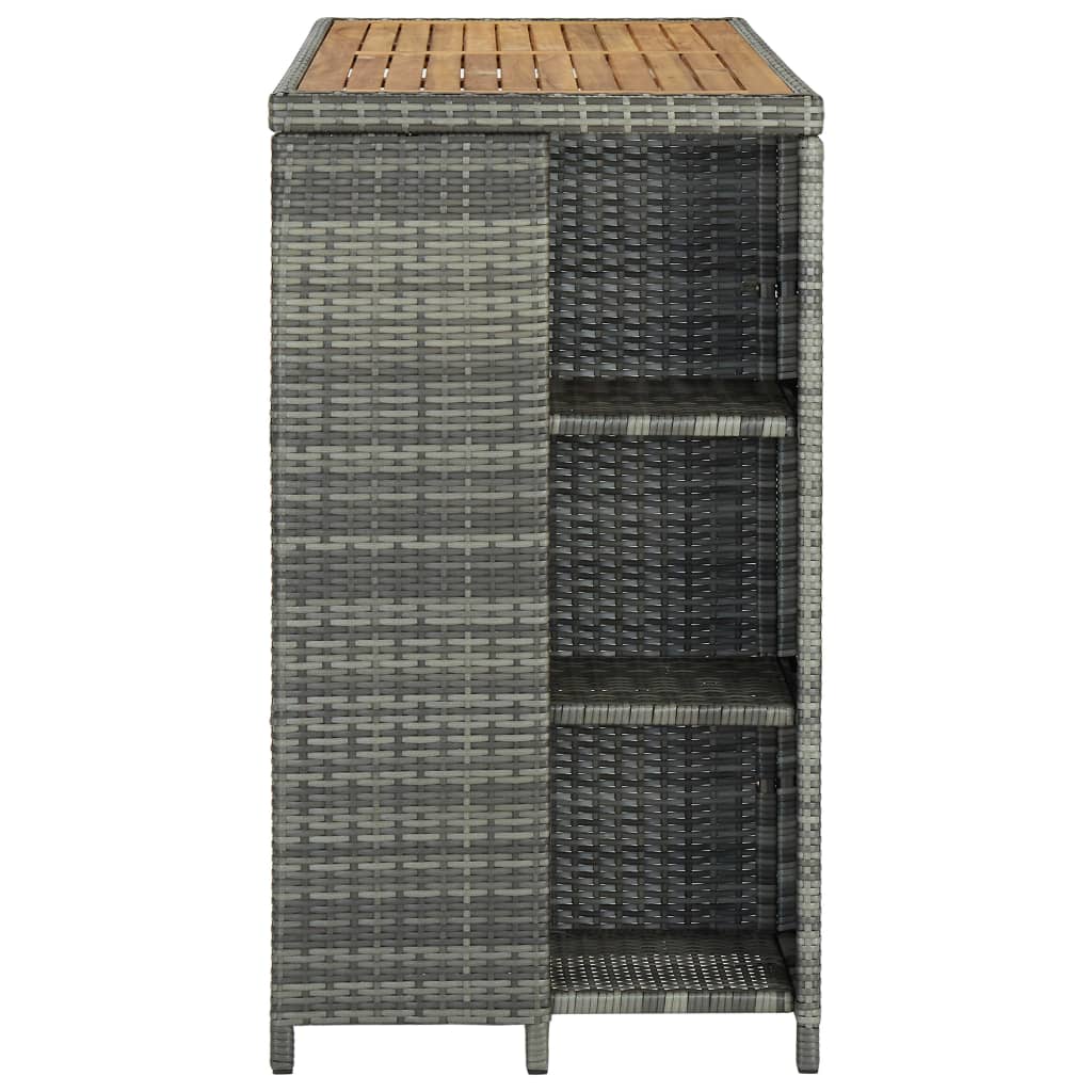 Barski stol sa stalkom za pohranu sivi 120x60x110 cm poliratan