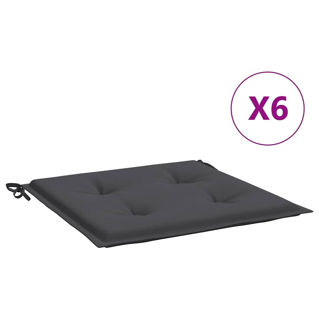 Jastuci za vrtne stolice 6 kom antracit 40x40x4 cm od tkanine