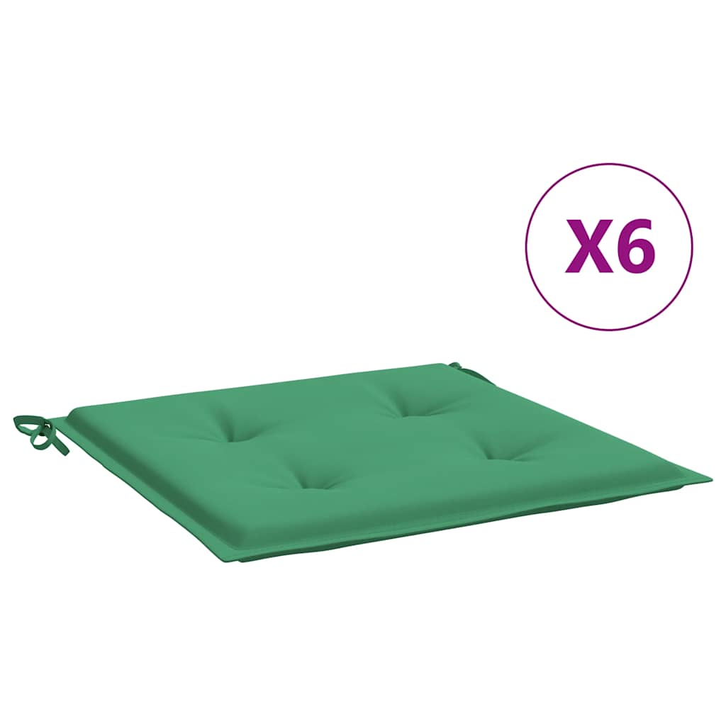 Jastuci za vrtne stolice 6 kom zeleni 40 x 40 x 4 cm od tkanine