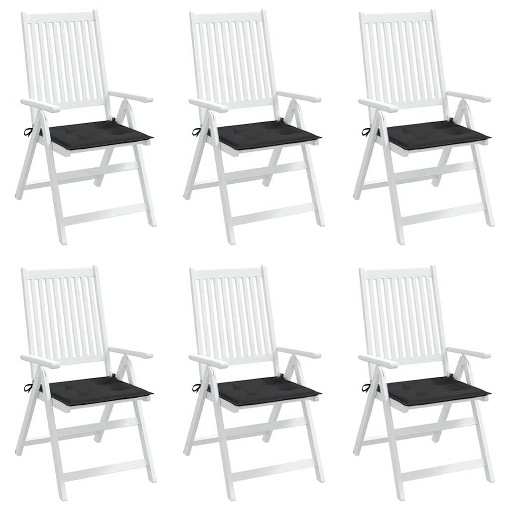 Jastuci za vrtne stolice 6 kom crni 40x40x4 cm od tkanine