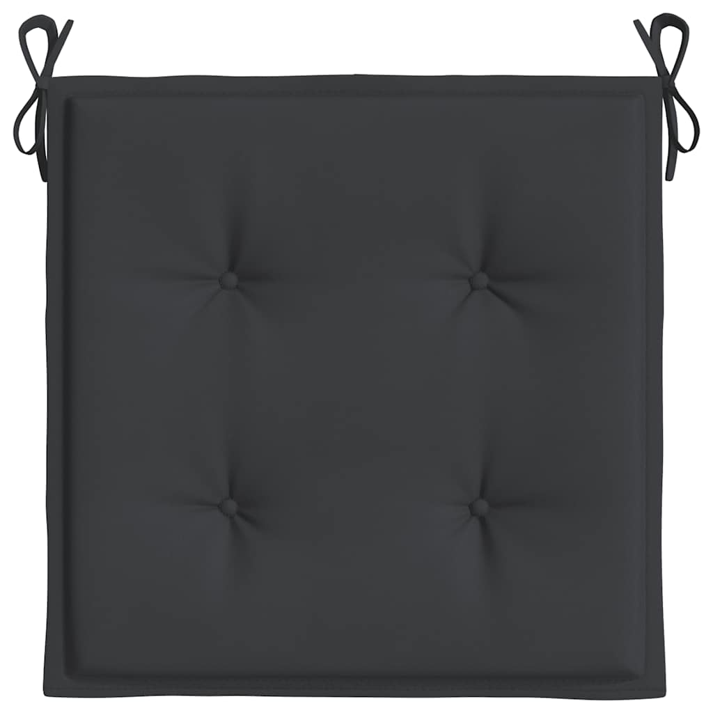 Jastuci za vrtne stolice 6 kom crni 40x40x4 cm od tkanine