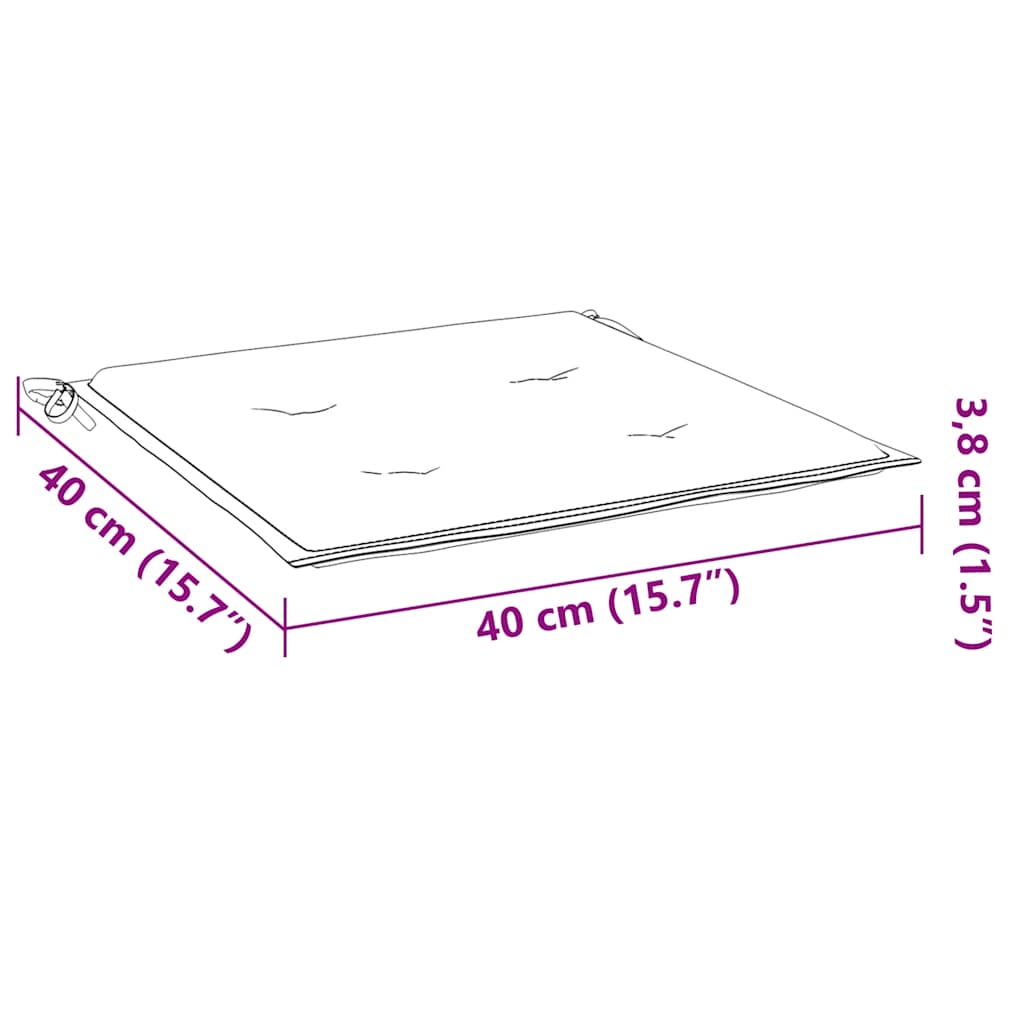 Jastuci za vrtne stolice 6 kom crni 40x40x4 cm od tkanine