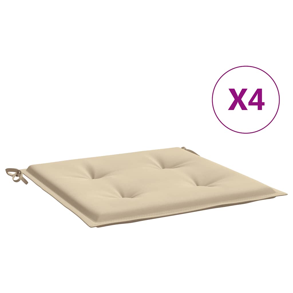 Jastuci za vrtne stolice 4 kom bež 50x50x4 cm od tkanine Oxford
