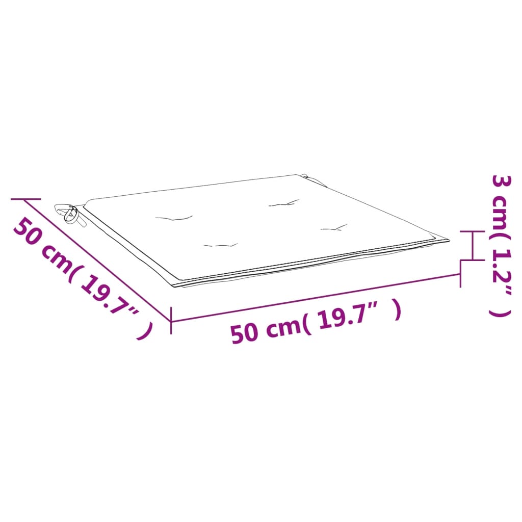 Jastuci za vrtne stolice 6 kom plavi 50 x 50 x 4 cm od tkanine