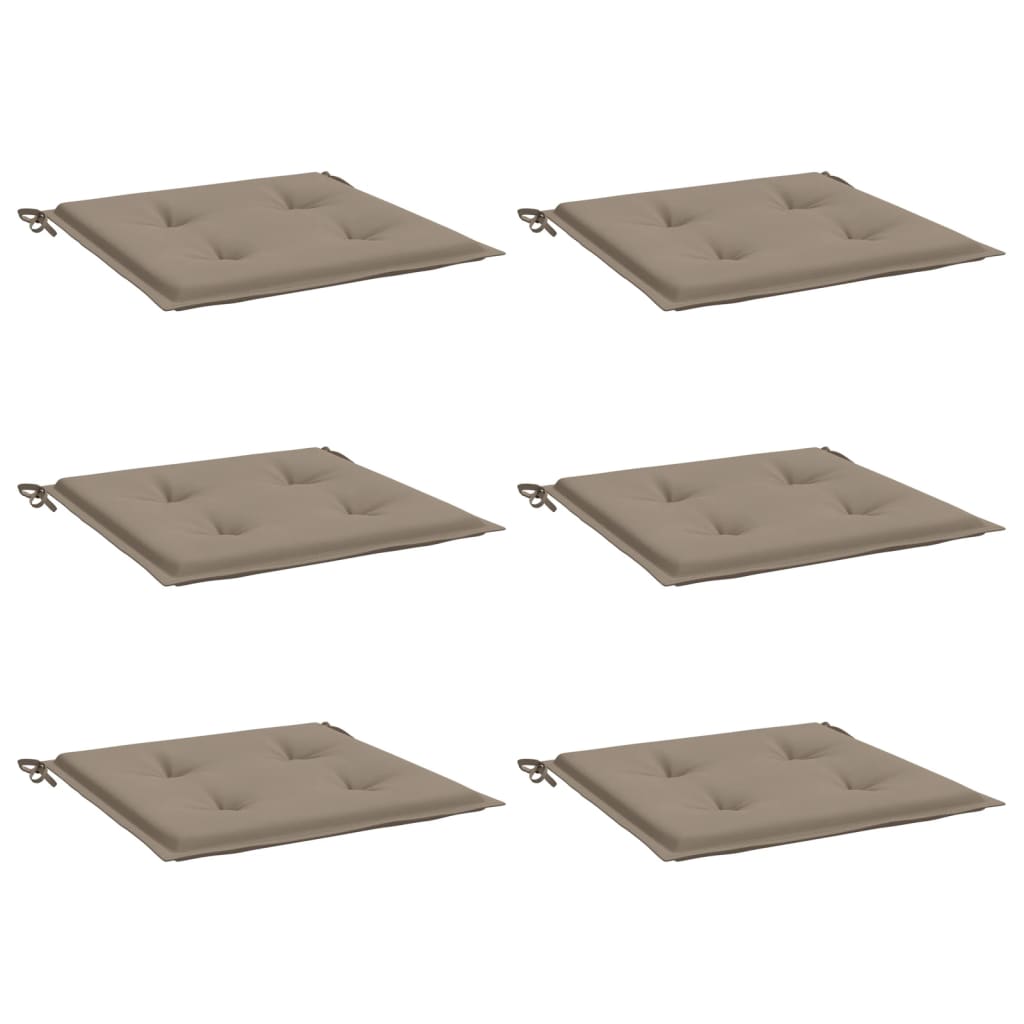 Jastuci za vrtne stolice 6 kom smeđesivi 50x50x4 cm od tkanine