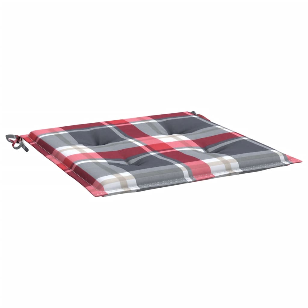Jastuci za vrtne stolice 2kom crveni karirani 50x50x4cm tkanina