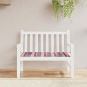 Jastuk za vrtnu klupu crveni karirani 120x50x3cm tkanina Oxford