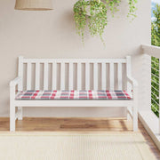 Jastuk za vrtnu klupu crveni karirani 150x50x4cm tkanina Oxford