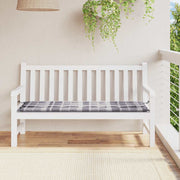 Jastuk za vrtnu klupu sivi karirani 150x50x4 cm tkanina Oxford