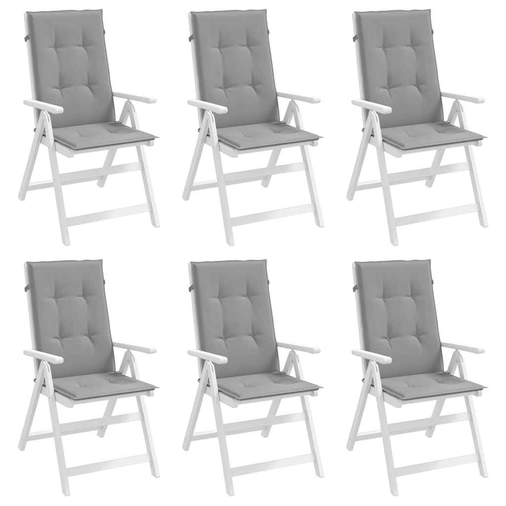 Jastuci za vrtne stolice 6 kom sivi 120 x 50 x 3 cm od tkanine