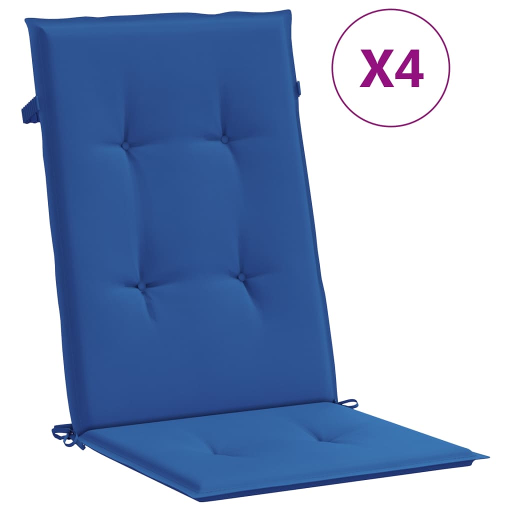 Jastuci za vrtne stolice 4 kom plavi 120 x 50 x 3 cm od tkanine
