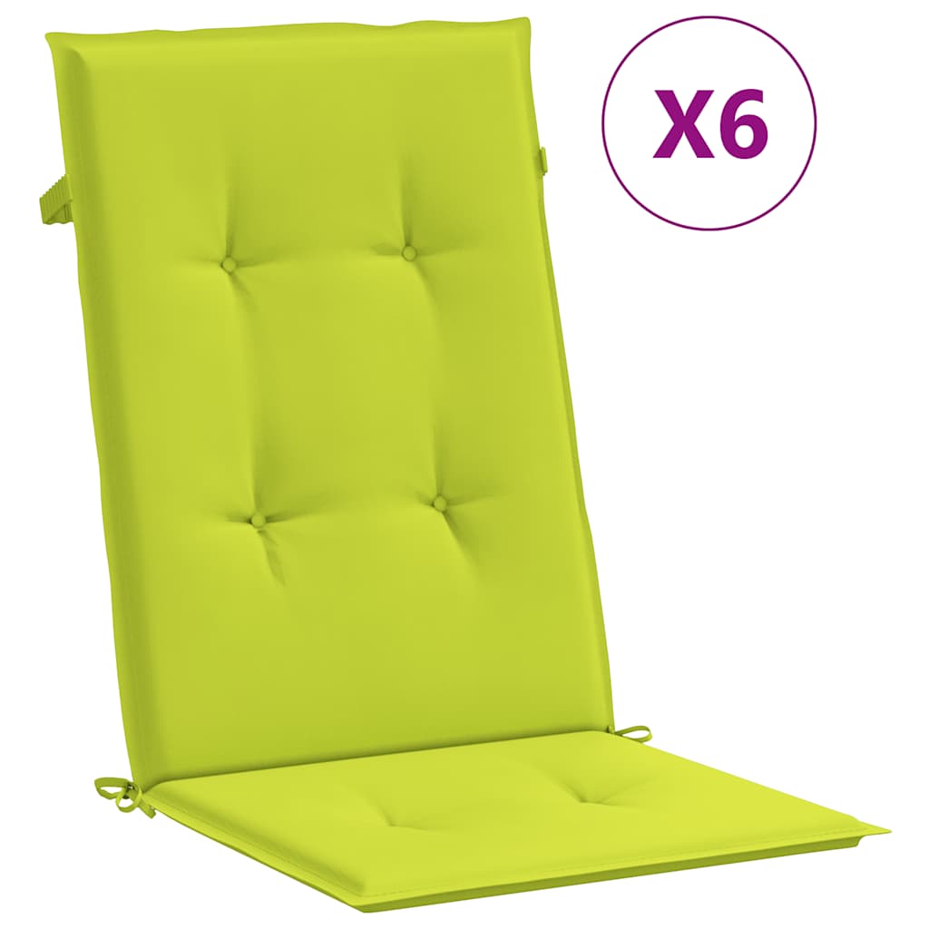 Jastuci za vrtne stolice 6 kom svjetlozeleni 120x50x3cm tkanina