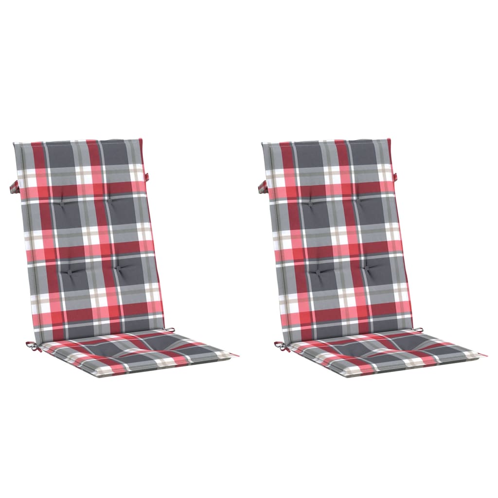 Jastuci za stolice 2 kom crveni karirani 120x50x3 cm od tkanine