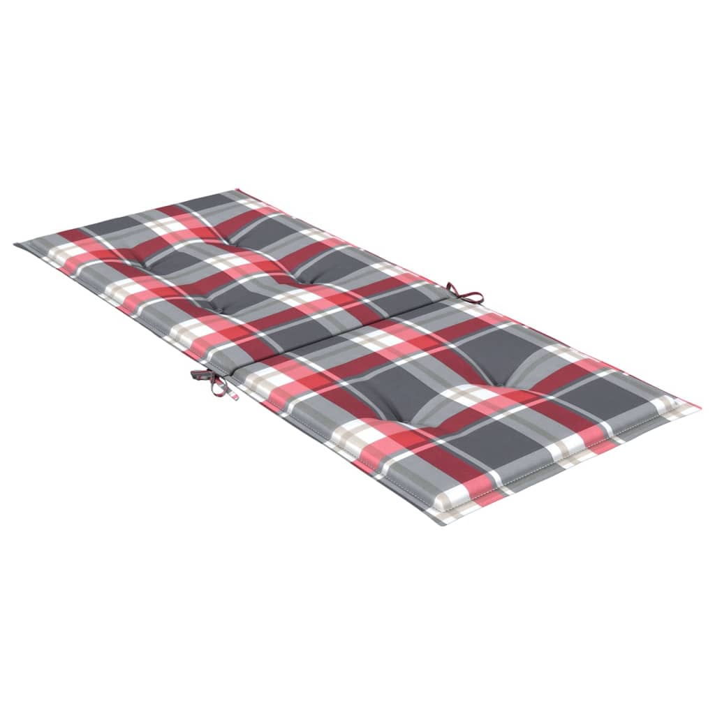 Jastuci za stolice 2 kom crveni karirani 120x50x3 cm od tkanine