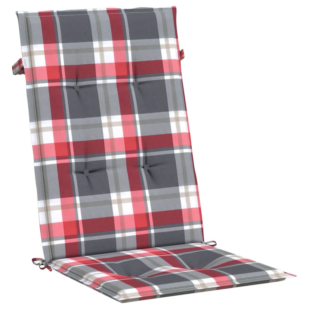 Jastuci za stolice 4 kom crveni karirani 120x50x3 cm od tkanine