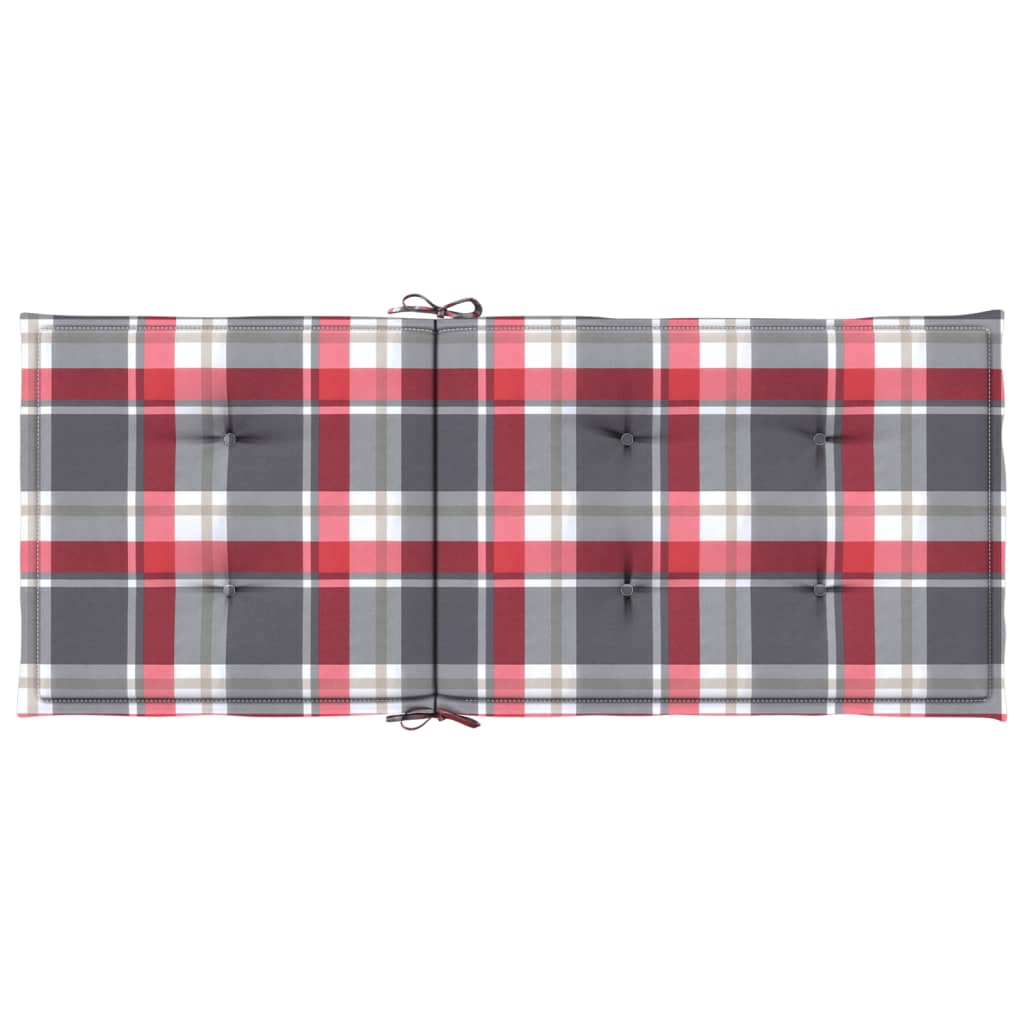 Jastuci za stolice 6 kom crveni karirani 120x50x3 cm od tkanine