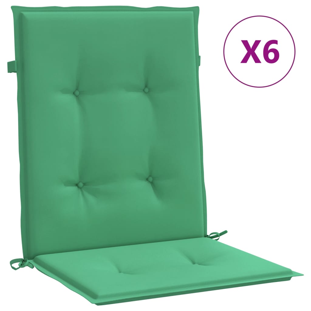 Jastuci za vrtne stolice 6 kom zeleni 100x50x3 cm od tkanine